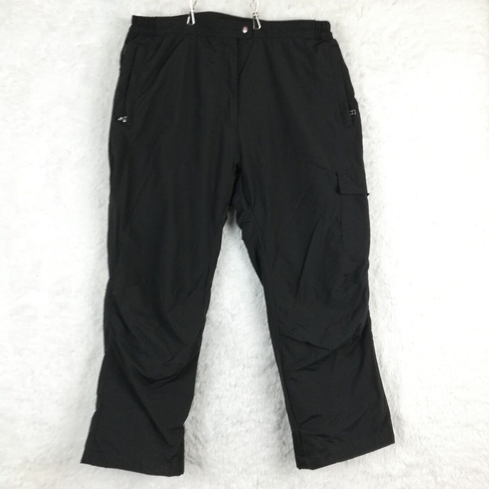 Vtg Obermeyer Womens Ski Pants Snow Black‎ 03114 Cargo Pocket Lined 34